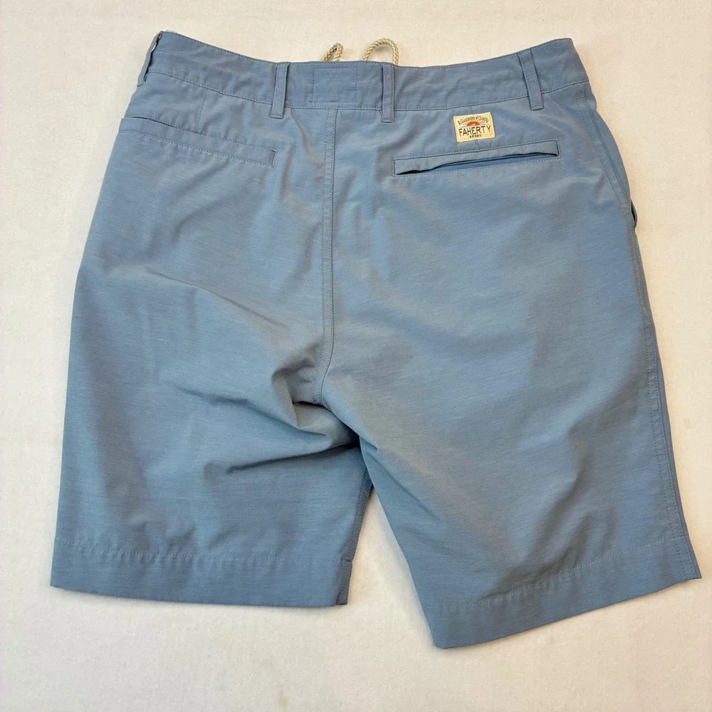 Faherty All Day Shorts Mens 30 Blue Hybrid Quick Dry Stretch‎ performance